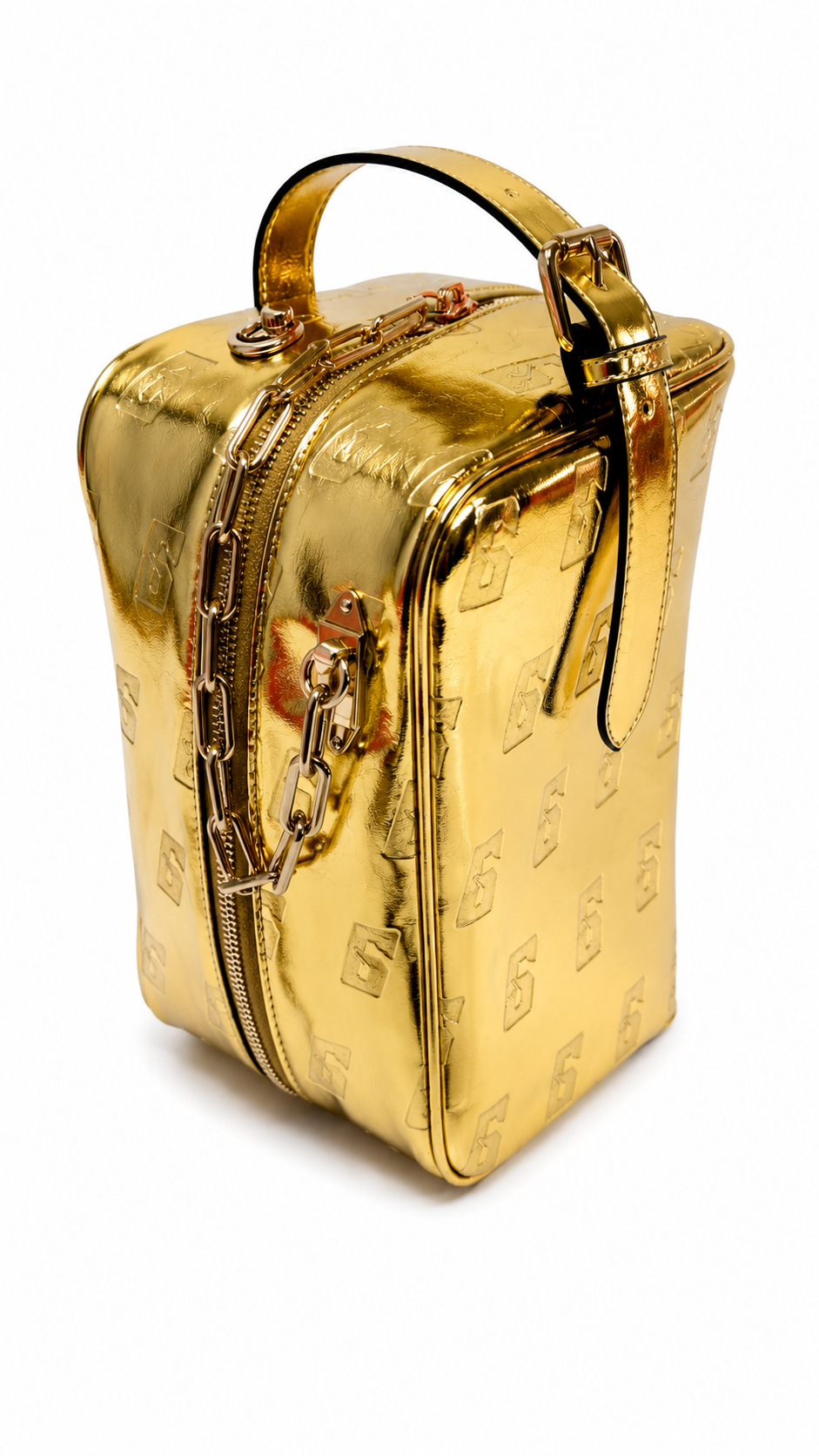 Gsuwoo monogram Brinks Bag in gold and silver