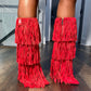 Reverse Cowgirl Fringe Boots - SHOP SO REAL 