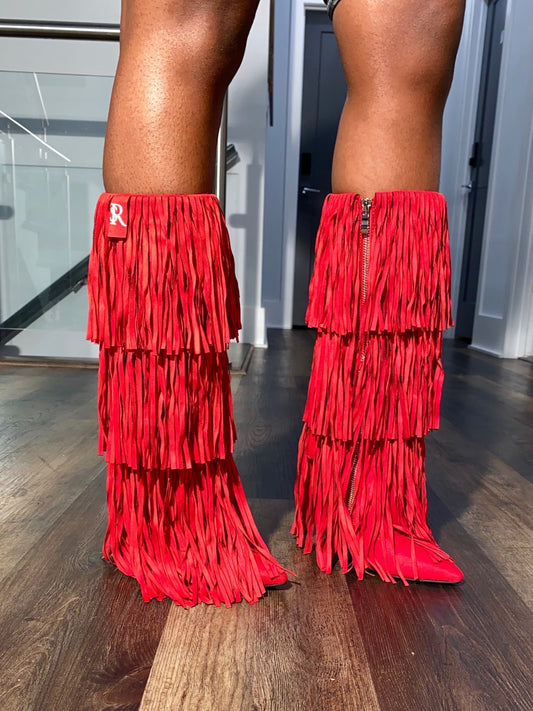 Reverse Cowgirl Fringe Boots - SHOP SO REAL 
