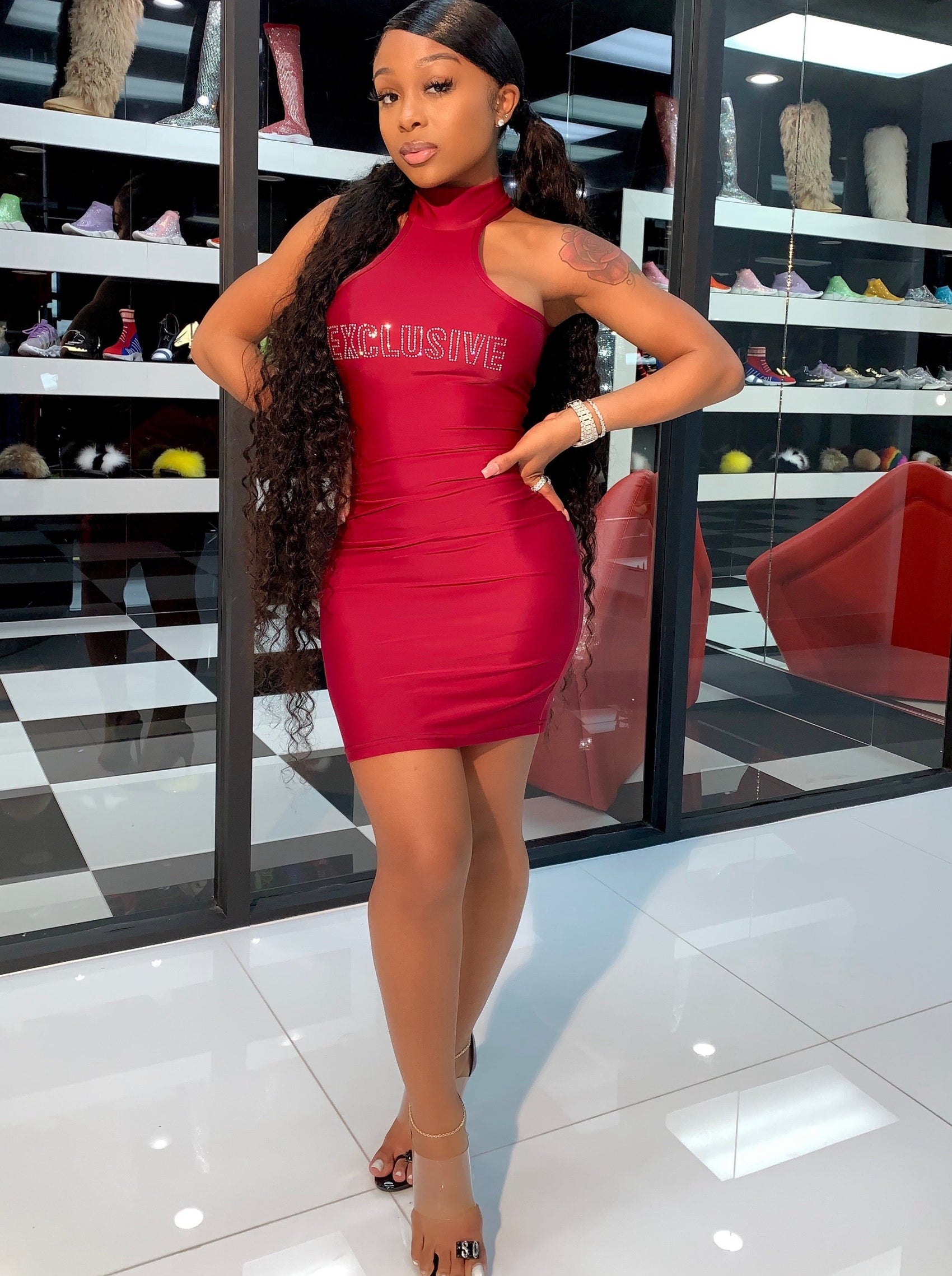 Exclusive Dress - Wine - SHOP SO REAL 