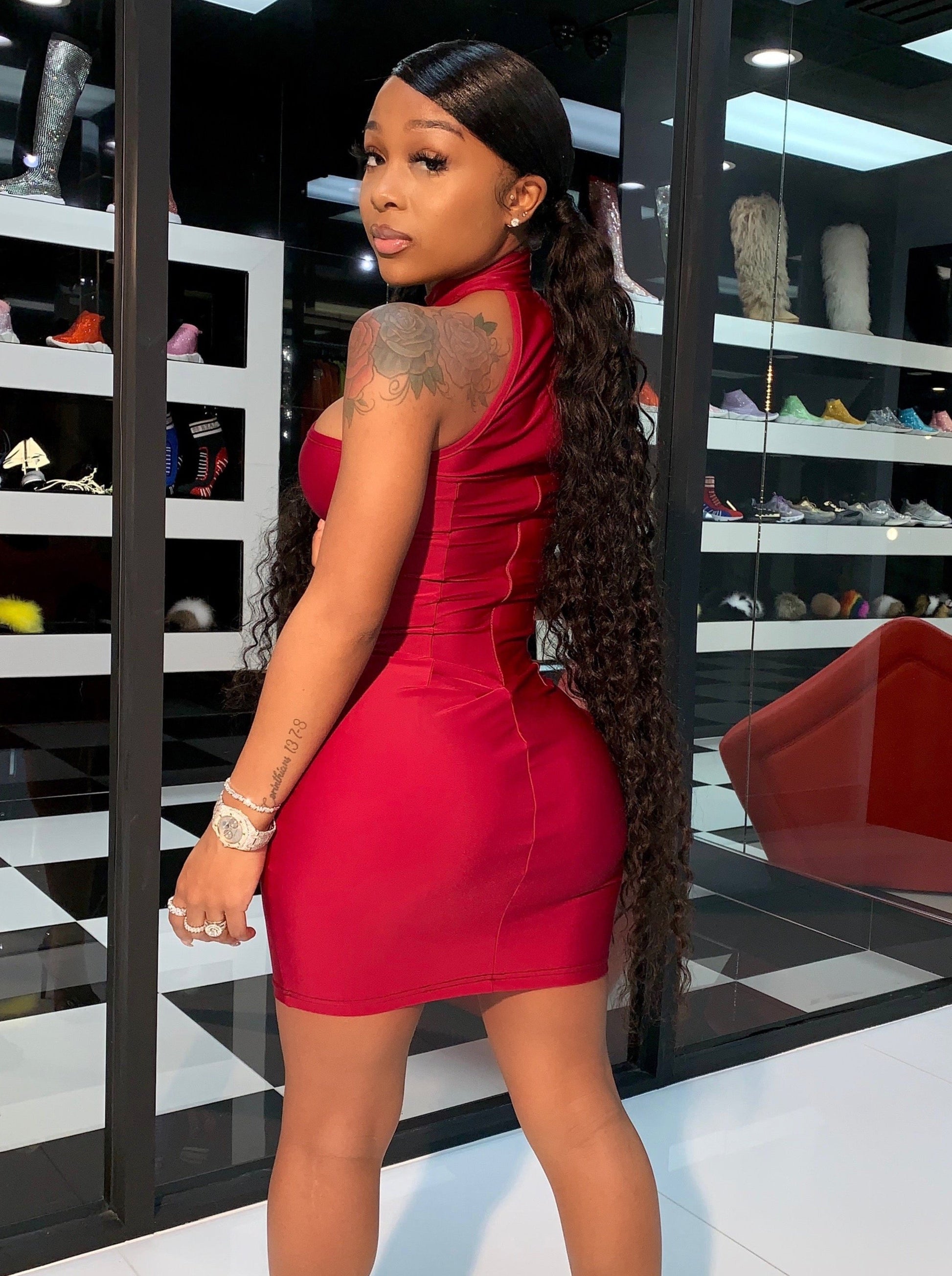 Exclusive Dress - Wine - SHOP SO REAL 